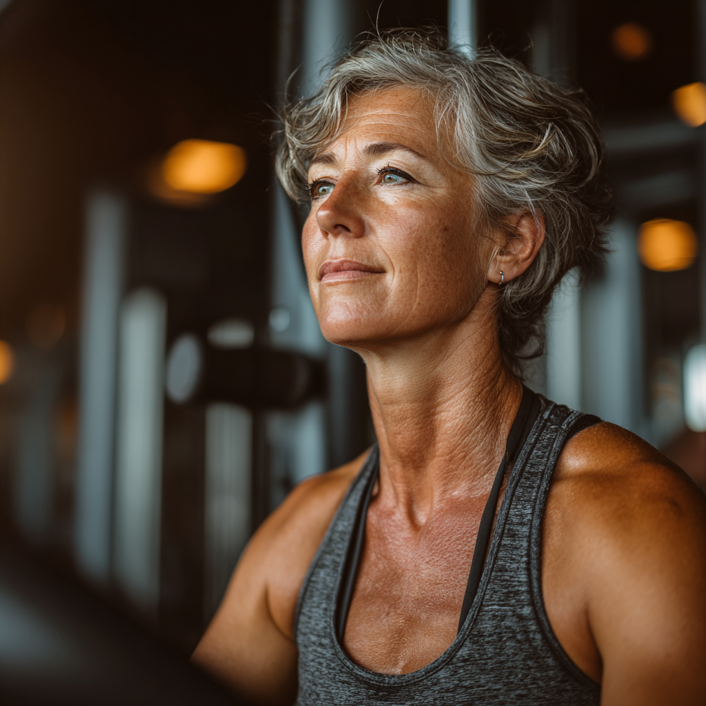 Skupina spokojných seniorov po tréningu